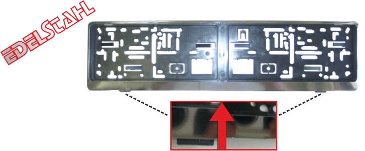 Nummernschildverst�rker mit Edelstahlblende