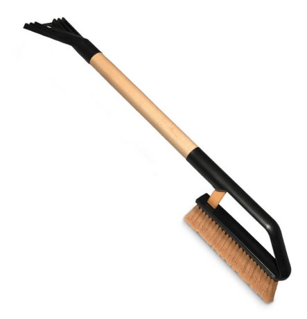 Eiskratzer mit Schneebürste und Holzgriff Eiskratzer mit Schneebürste und Holzgriff