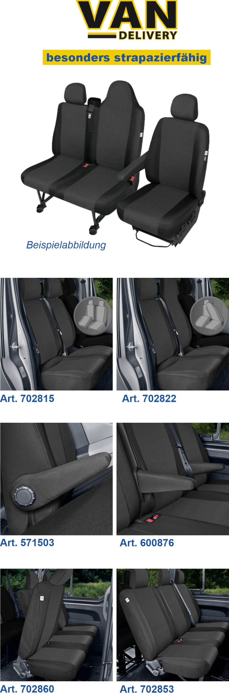 Passform Sitzbez�ge Renault Trafic III, Opel Vivaro B, Fiat Talento, Nissan NV 300